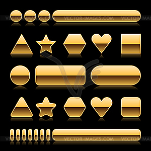 Blank web 2.0 golden buttons - vector clipart