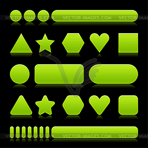 Blank green web 2.0 glossy buttons - vector image