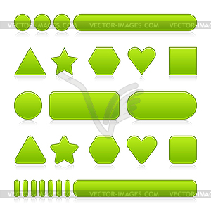 Blank green web 2.0 glossy buttons - vector clip art