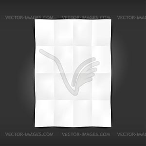 White blank A4 sheet of paper folded - vector clipart / vector image