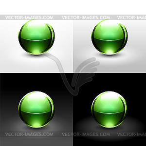 Green glass balls - vector clip art