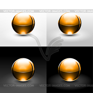 Golden glass balls - vector clipart