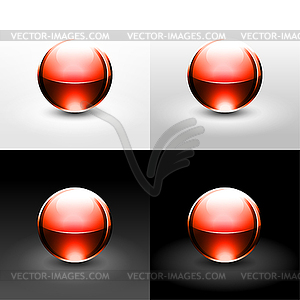 Red glass balls - vector clipart