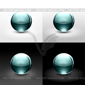 Turquoise glass balls - vector EPS clipart