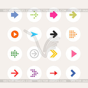 Arrow sign icon set. Color on white - vector clipart / vector image