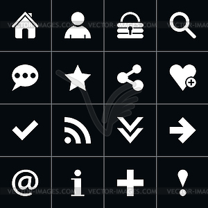 Set of basic pictogram icons - vector image