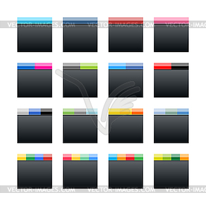 Простые черные квадратные иконки - клипарт в формате EPS