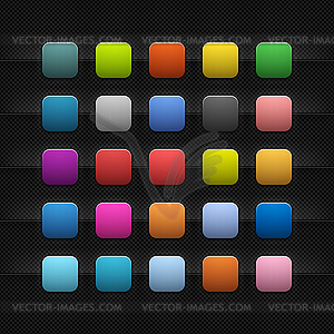 25 colored blank square web 2.0 buttons - vector image
