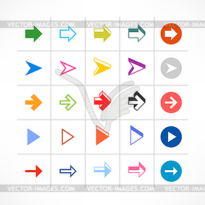 Arrow sign icon set - vector clip art