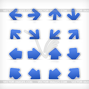 Blue arrow sign web buttons - vector clipart