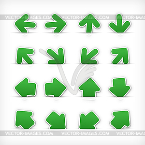 Green arrow sign web buttons - color vector clipart