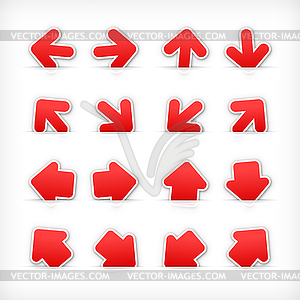 Red arrow sign web buttons - vector clipart