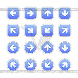 Colored web button arrow set - vector clipart