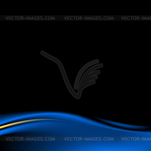 Black and blue wavy abstract background - vector clipart