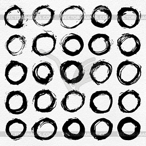 Circle form brush strokes - vector clipart