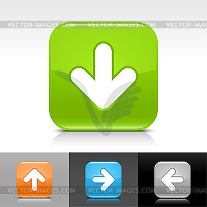 Glossy web buttons with white arrow download sign - vector clipart / vector image