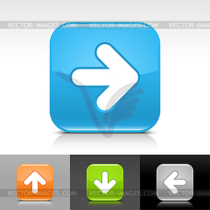 Glossy web buttons with white arrow sign - vector clip art