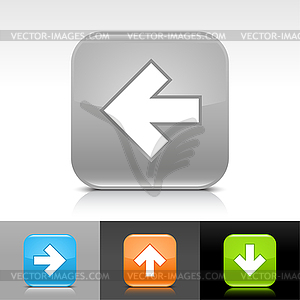 Glossy web buttons with white arrow sign - vector clip art