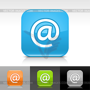 Glossy web buttons with e-mail sign - vector clipart