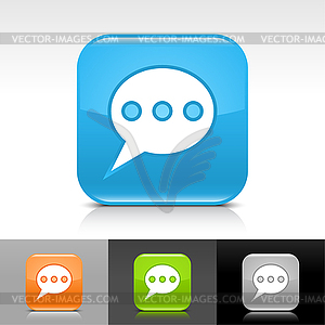 Glossy web buttons with white chat sign - vector image