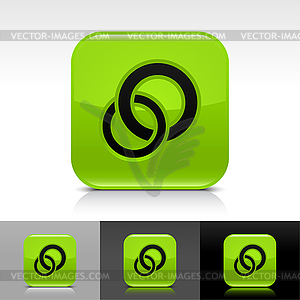 Glossy green web buttons with circles sign - vector clipart / vector image