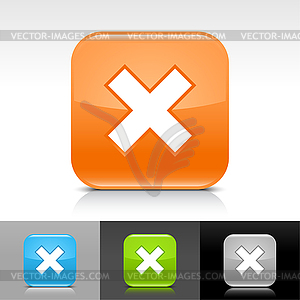 Глянцевая веб-кнопок со знаком Удалить - клипарт в векторном виде
