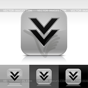 Gray glossy web button with arrow download sign - vector clipart