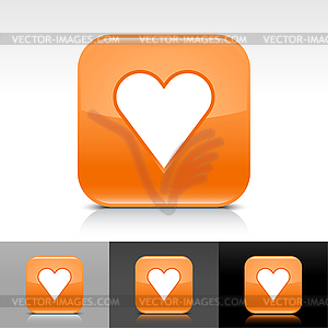 Range glossy web buttons with heart sign - royalty-free vector clipart