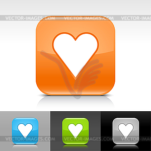 Glossy web buttons with heart sign - vector clip art