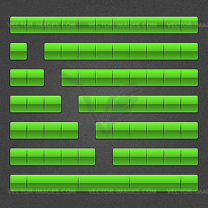 Empty green web panels and buttons - vector image