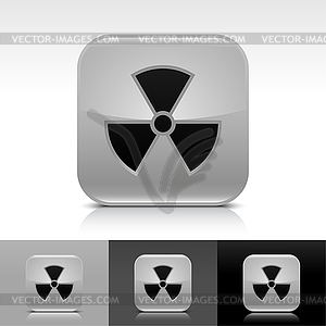 Gray radiation web buttons - white & black vector clipart