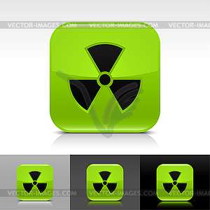 Green radiation web buttons - vector image