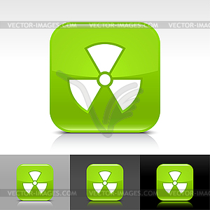 Green radiation web buttons - vector clipart