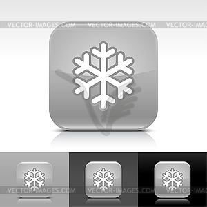 Gray glossy web buttons with snowflake - vector clip art