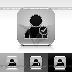 Серый глянцевый веб-кнопок с пользователем знак профиля - клипарт в векторе / векторное изображение