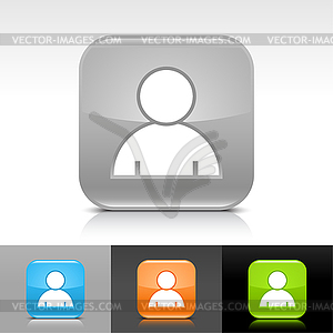 Glossy web buttons with user profile sign - vector clip art