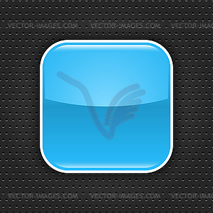 Blue glossy blank web button - vector image