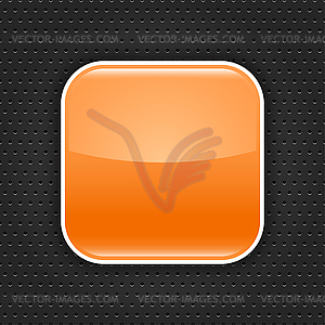 Orange glossy blank web button - vector clipart