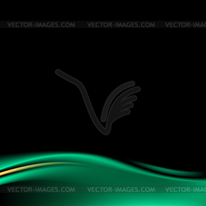 Abstract black background with malachite wave - vector clipart / vector image