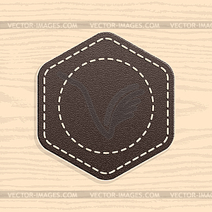 Blank leather badge in retro vintage style - vector clip art