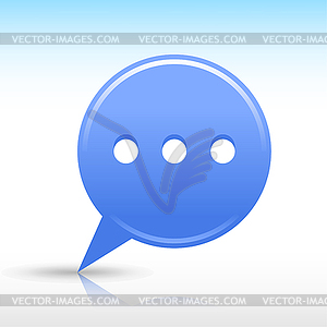 Blue map pin with chat sign - vector image