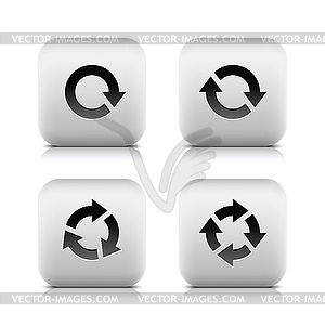 Icons set with reloading arrow sign - vector clipart