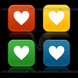 Heart signs on web 2.0 buttons - vector clip art