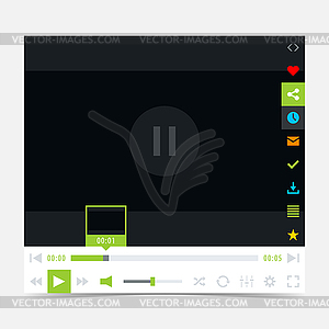 Медиаплеер UI интерфейс с загрузкой видео баре - клипарт в векторе / векторное изображение