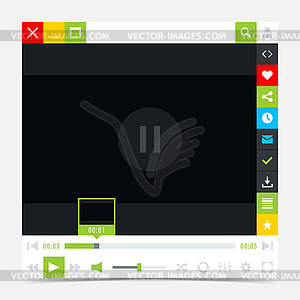 Медиа-плеер с интерфейсом загрузки видео баре - цветной векторный клипарт