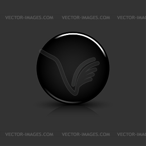 Black blank glossy round button - vector clip art