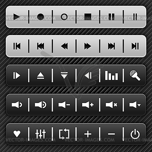 Media control web 2.0 buttons navigation panel - vector clipart