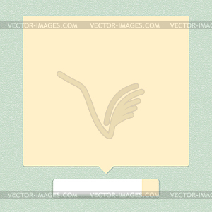 White blank web button with beige empty balloon tip - vector image