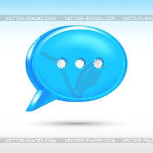 Blue speech bubble with chat sign - vector clipart