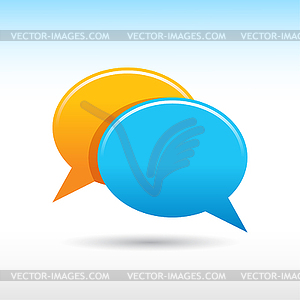 Blank yellow and blue speech bubbles - vector image